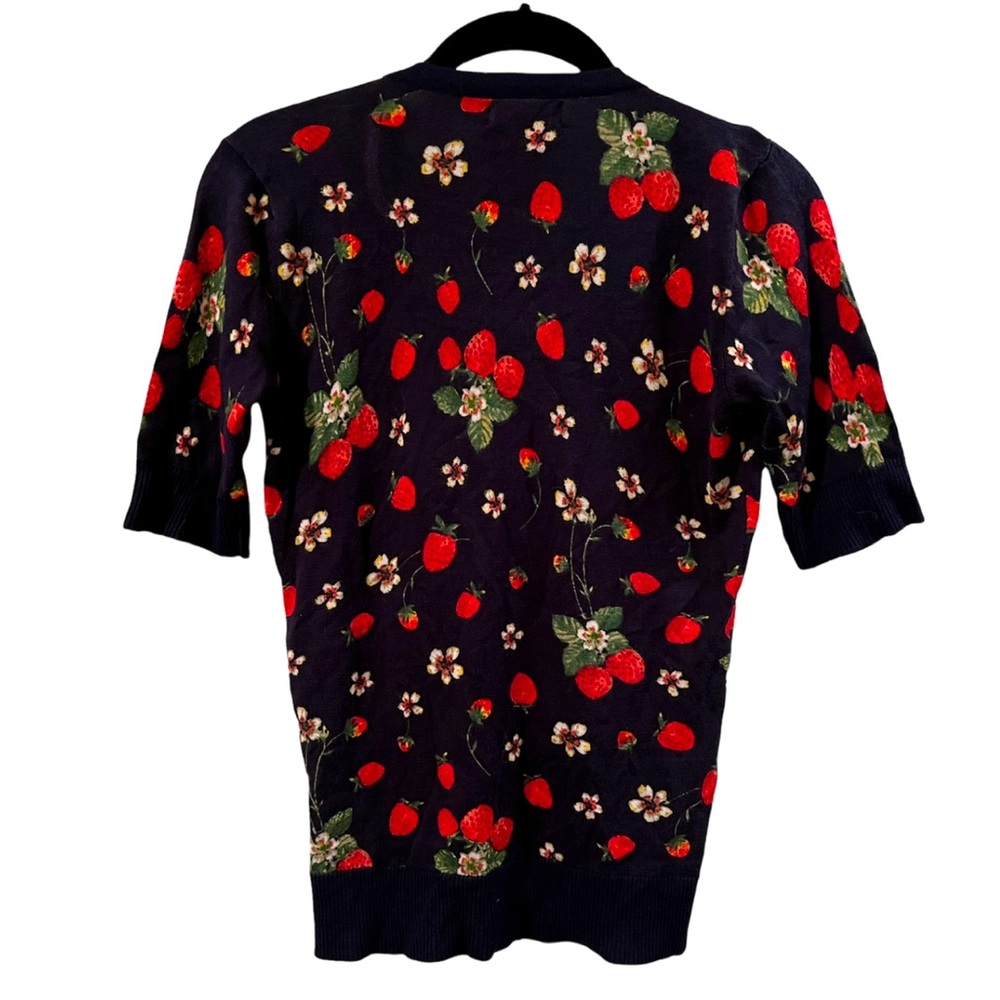 Soho Brand, Short Sleeve Cardigan. Size Medium. Navy, Red, Green Colors.